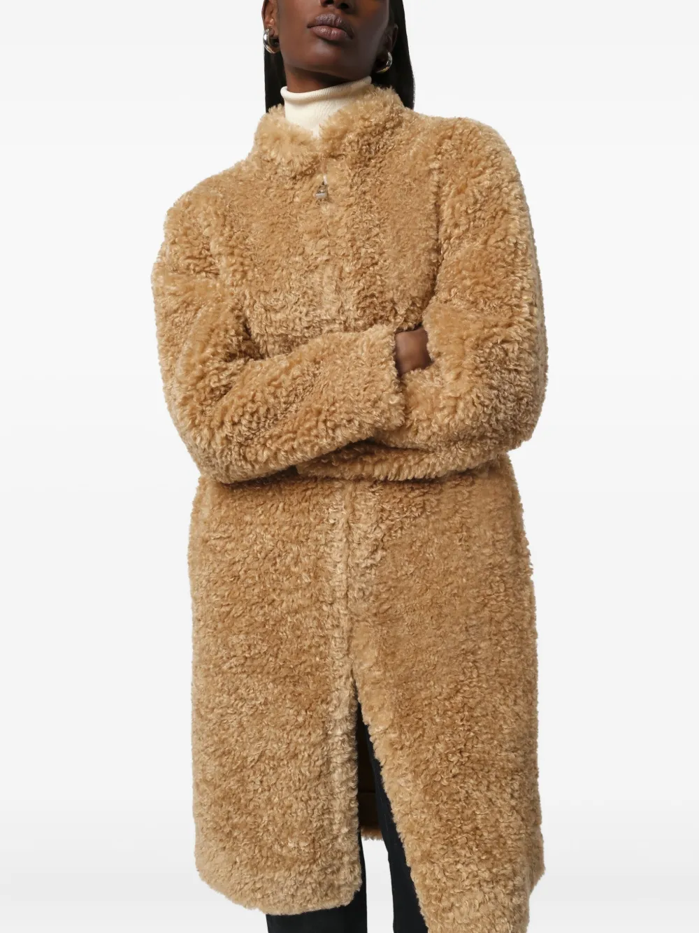Apparis Jude Bouclette Overcoat In Brown