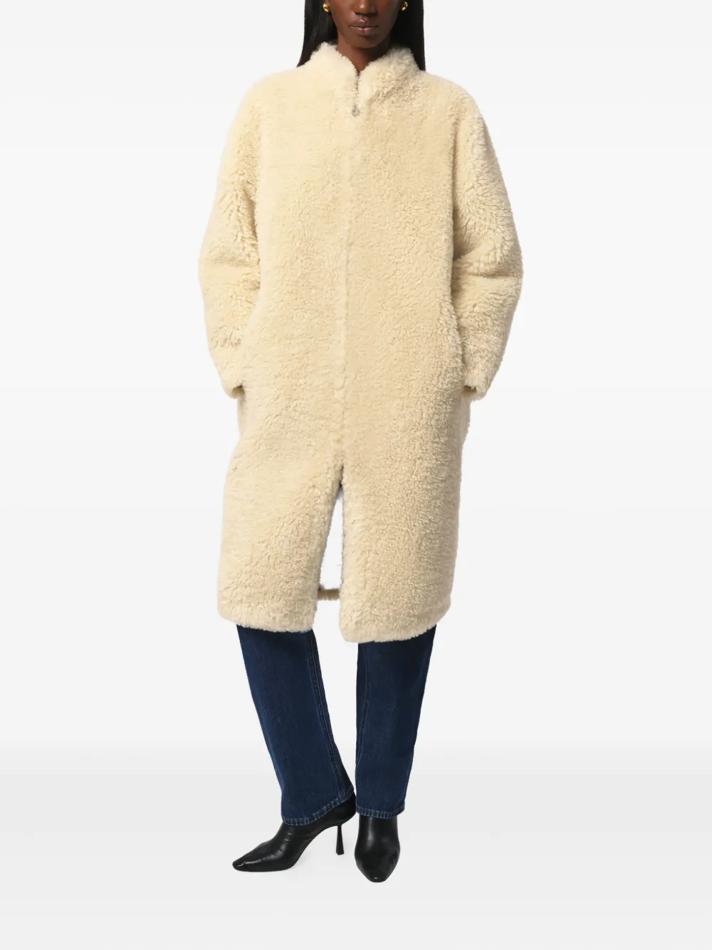 Apparis Jude Bouclette Coat In Neutral