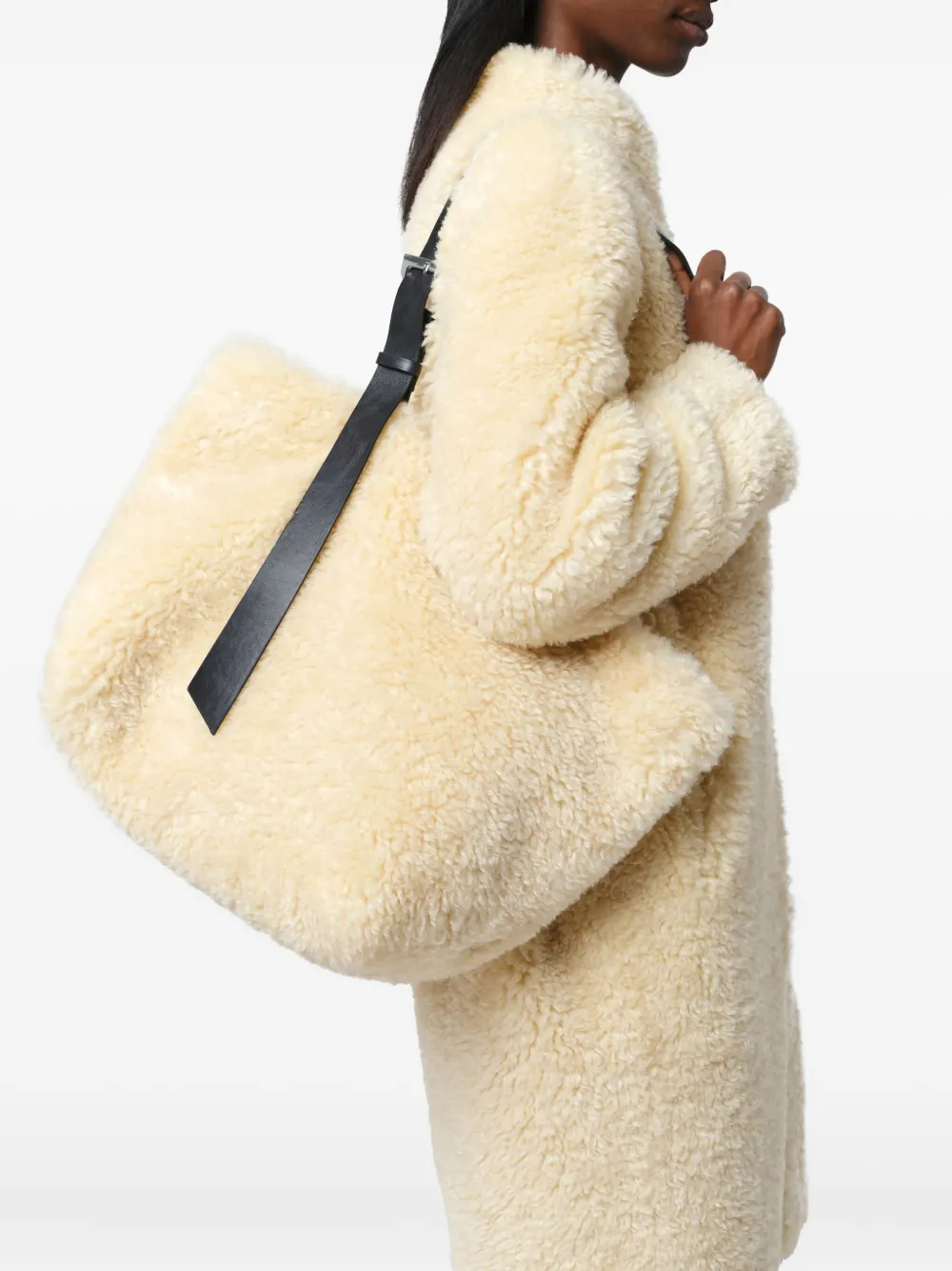 Apparis Esti Bouclette Tote Bag In Neutral