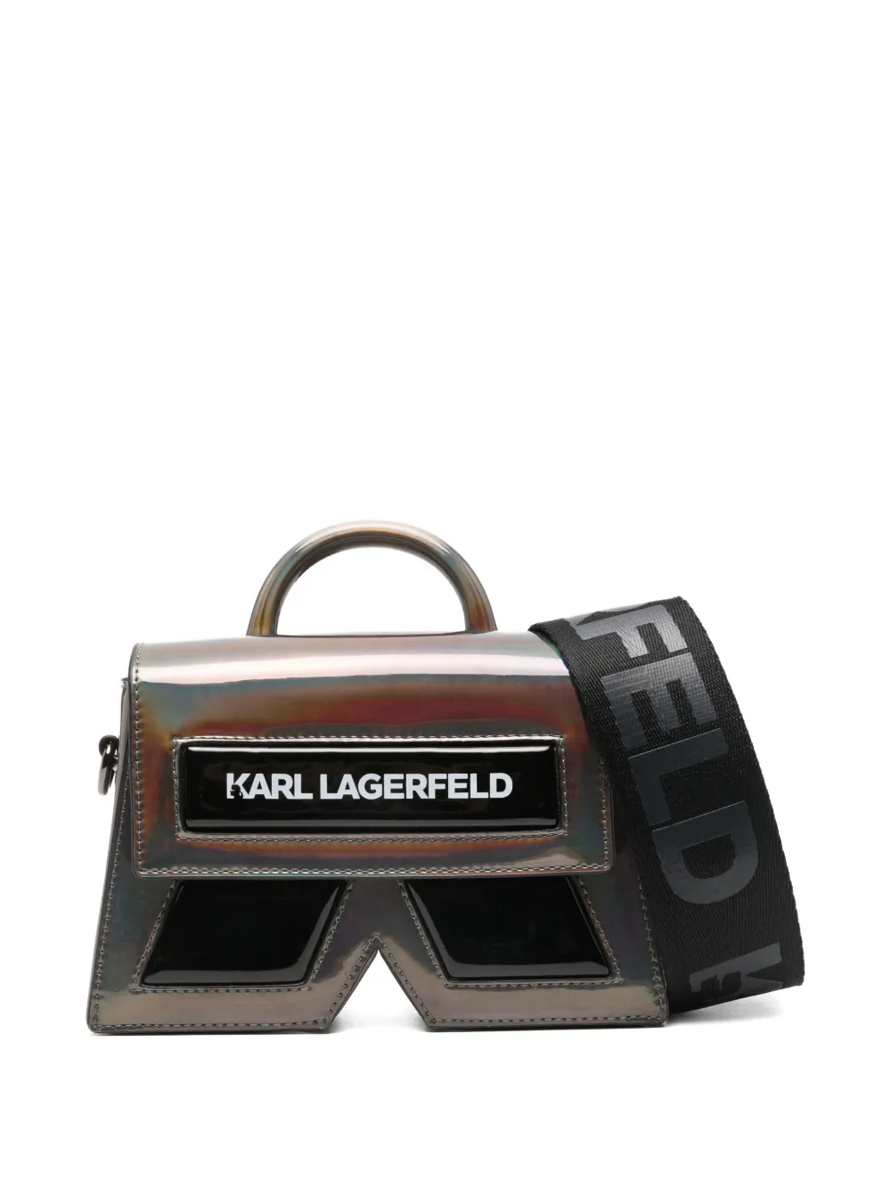 Karl Lagerfeld Kids top handle logo strap bag - Nero