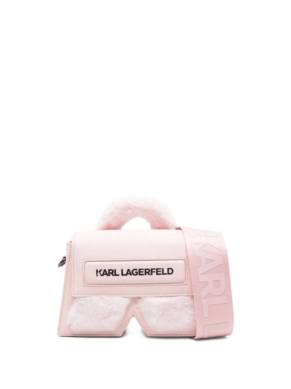 Karl Lagerfeld Kids fur trim top handle bag - Rosa