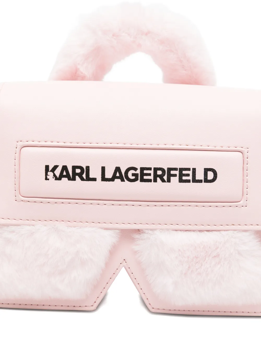 Karl Lagerfeld Kids Tas met handgreep en afwerking van bont Roze
