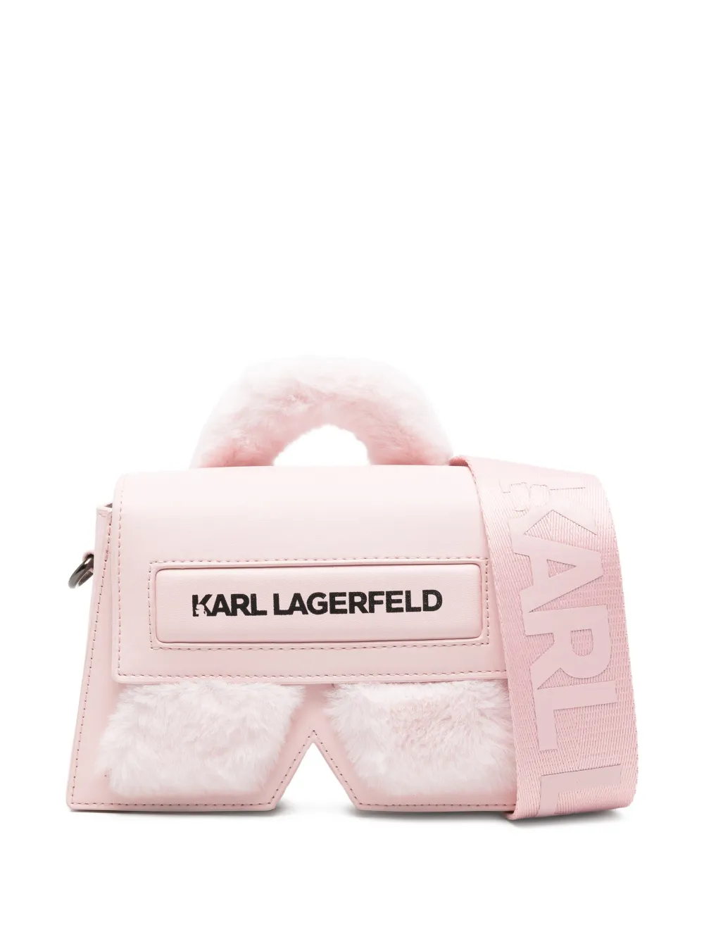 Karl Lagerfeld Kids fur trim top handle bag - Rosa