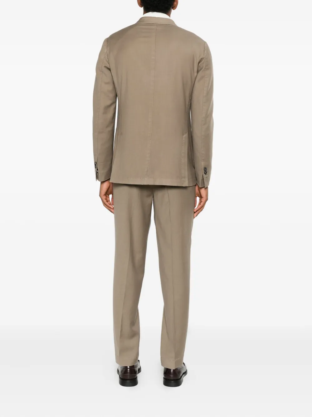 Santaniello Double-breasted Suit In Brown