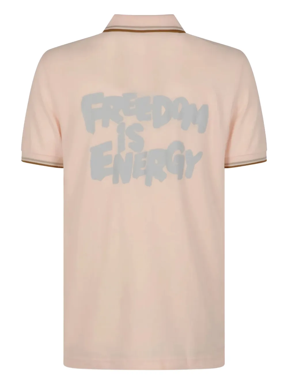 Comme Des Garçons Shirt x Fred Perry slogan-print polo shirt - Roze