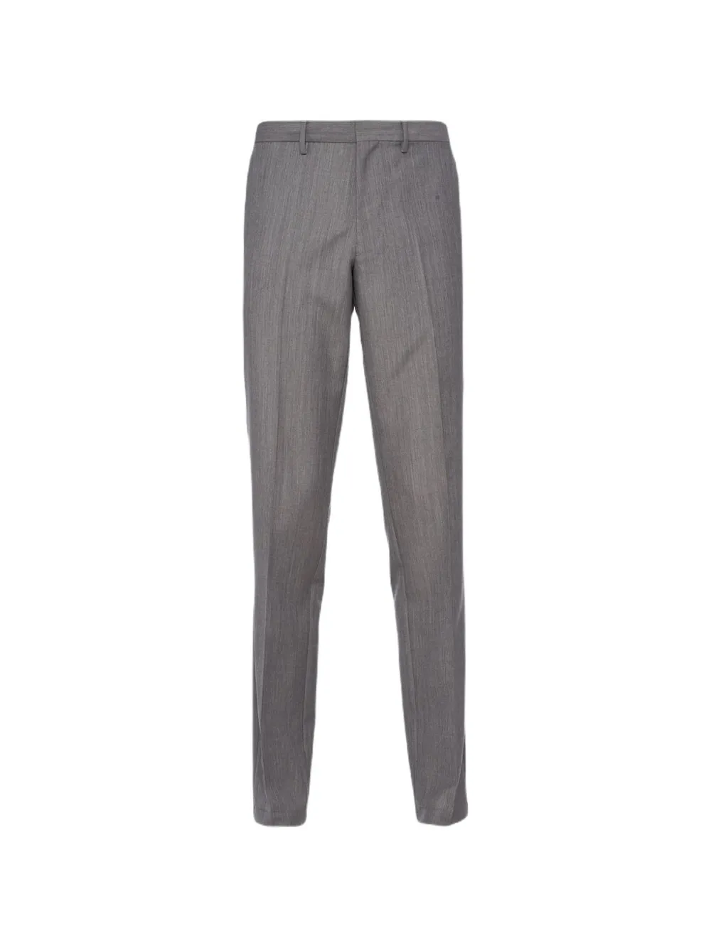 Prada logo-plaque pressed-crease trousers - Grey