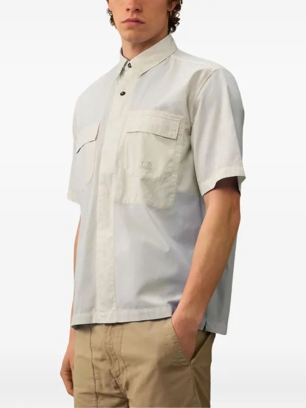 C.P. Company logo-embroidered Shirt | Neutrals | FARFETCH