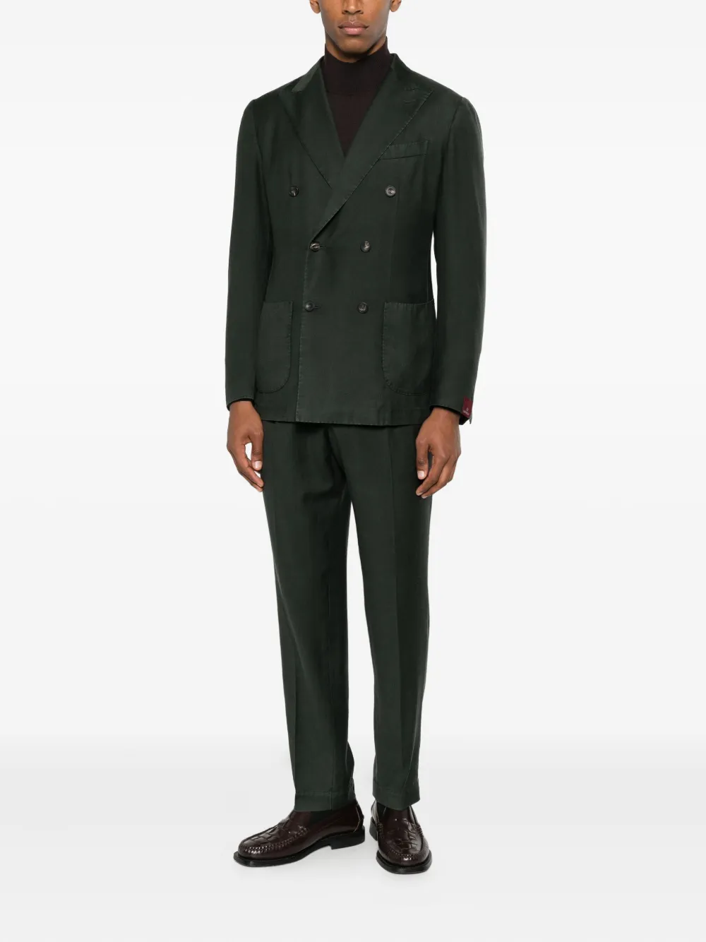 Santaniello Double-breasted Suit In Black