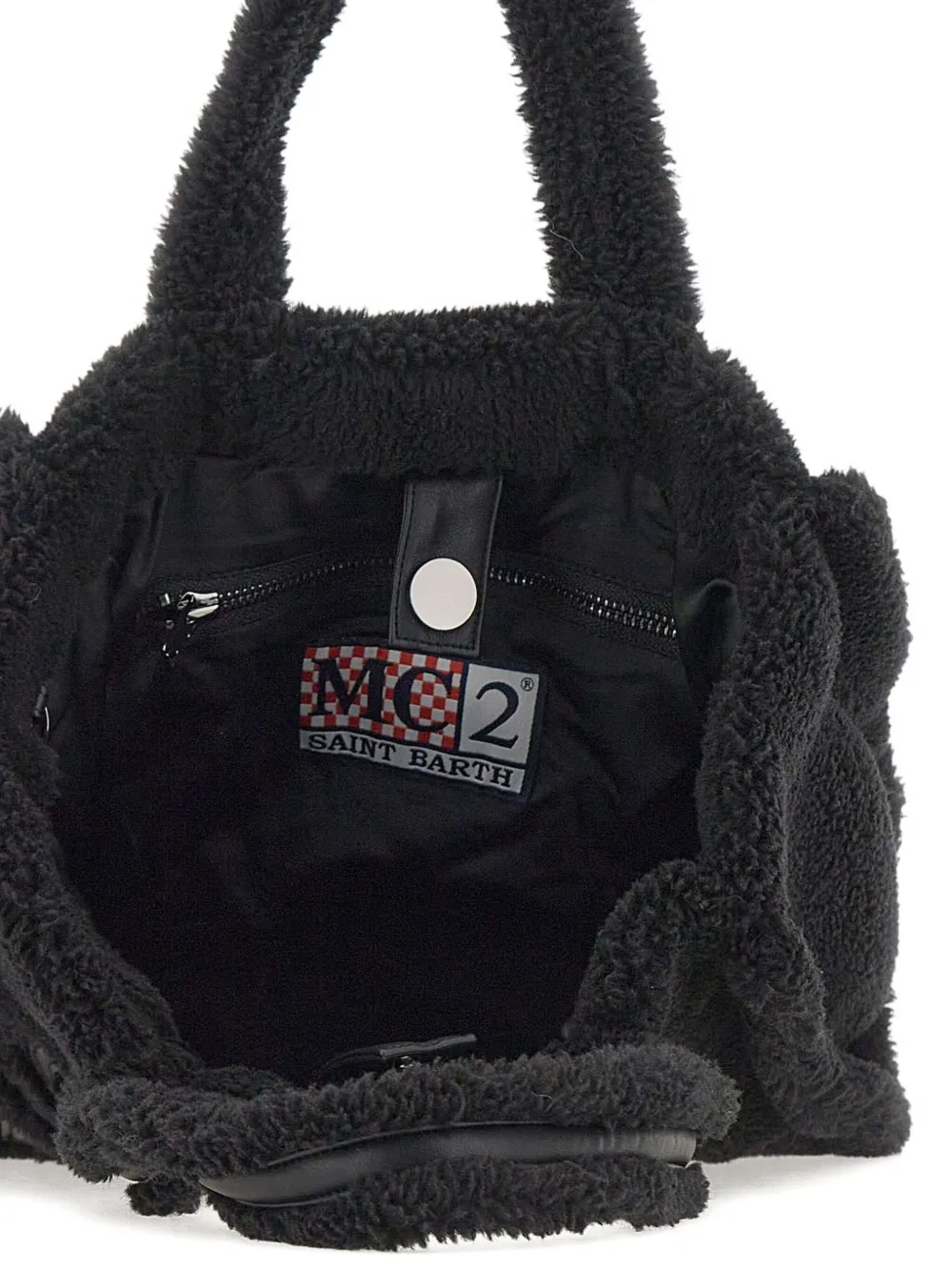 Mc2 Saint Barth Colette Teddy Embroidered Tote Bag In Black