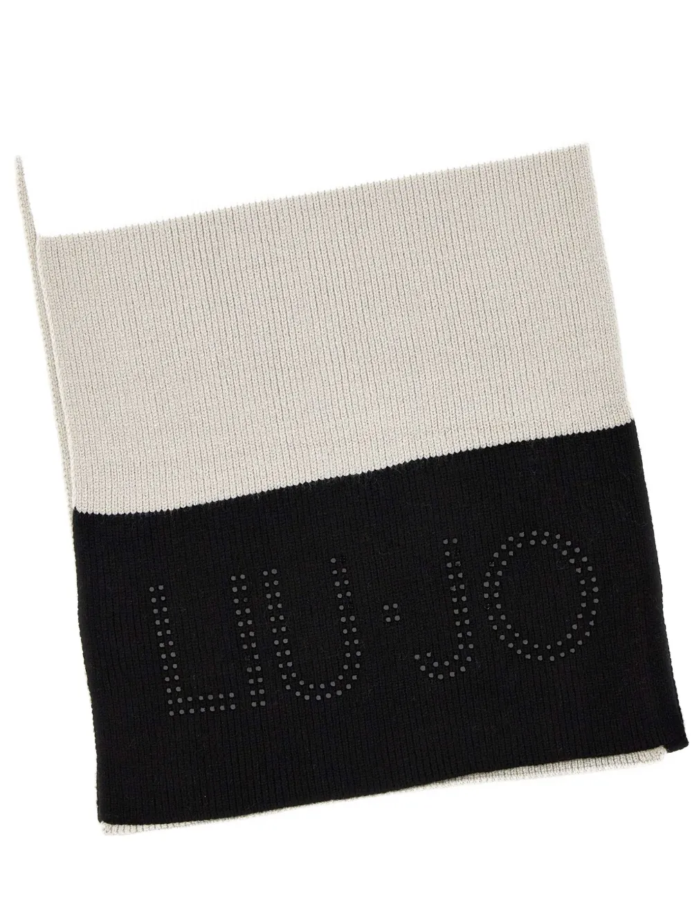 LIU JO ribbed colour-block scarf - Beige
