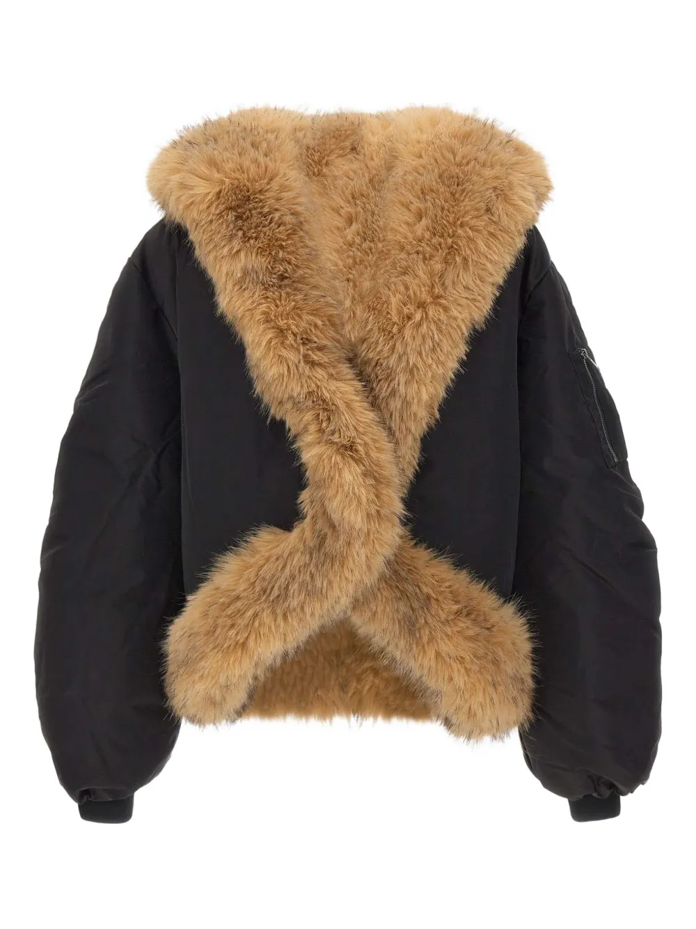 ROTATE BIRGER CHRISTENSEN faux fur bomber jacket | Black | Image 1