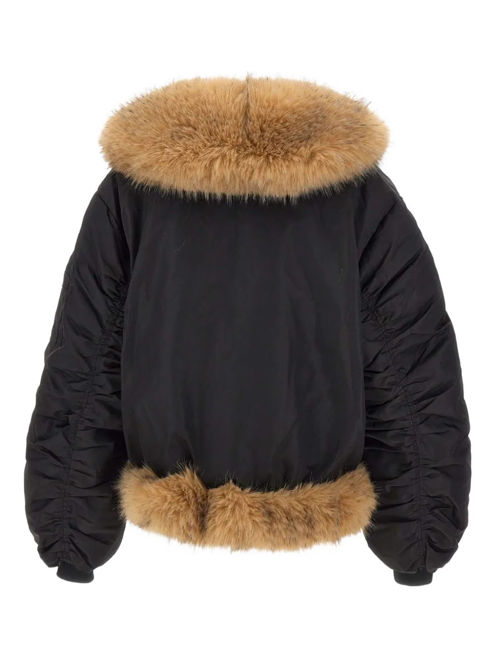 Rotate Birger Christensen Faux Fur Bomber Jacket In Black