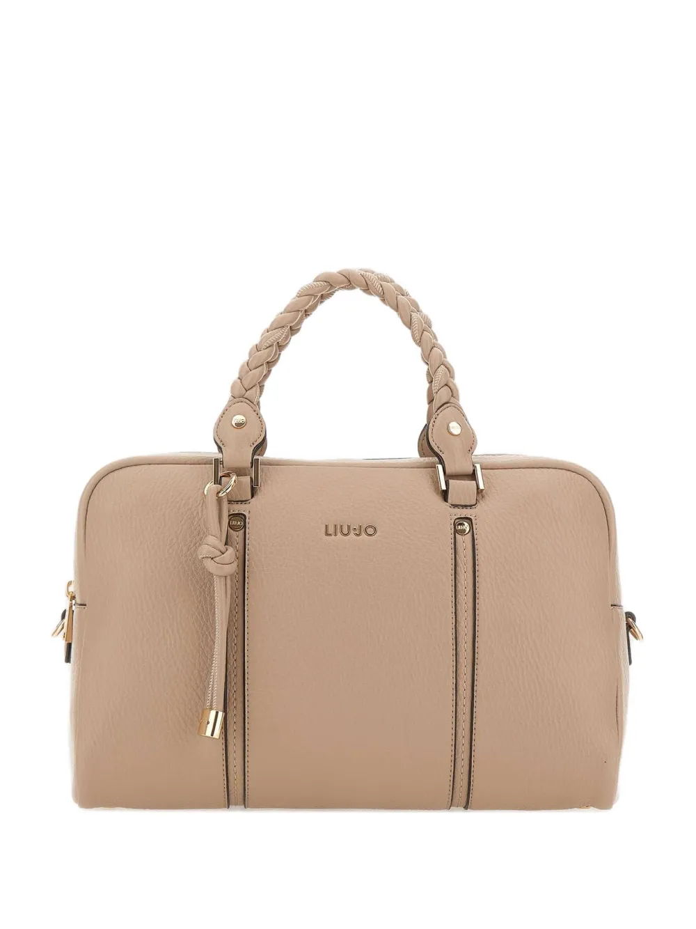 Liu •jo Braided-handle Zip Tote Bag In Brown