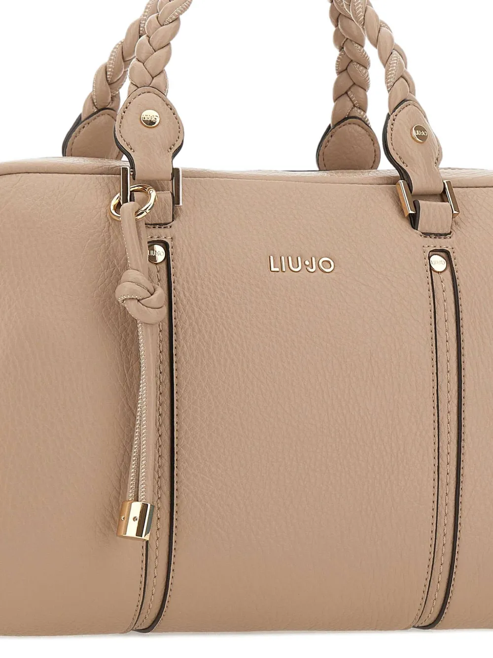 Liu •jo Braided-handle Zip Tote Bag In Brown