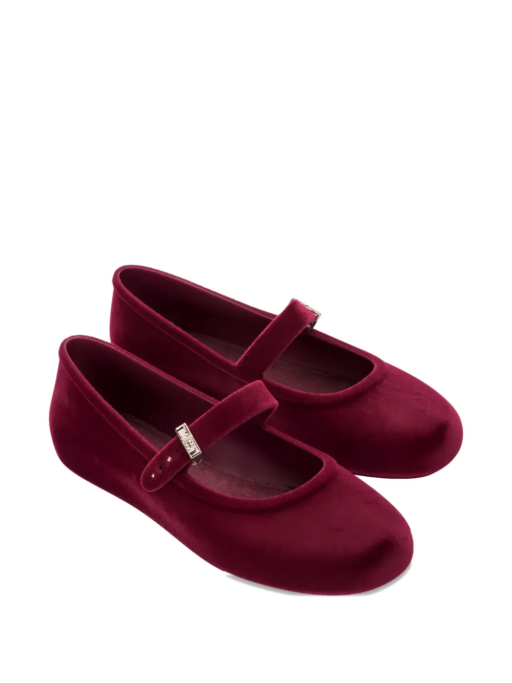 Melissa Velvet Ballerinas In Red