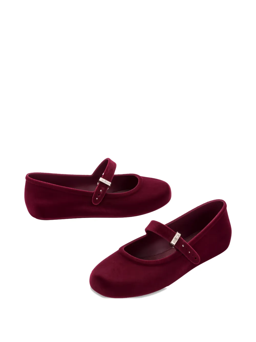 Melissa Velvet Ballerinas In Red