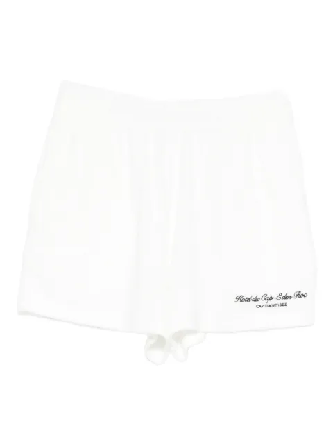 Sporty & Rich x Hotel Du Cap Eden Roc Eden Script embroidered mini shorts