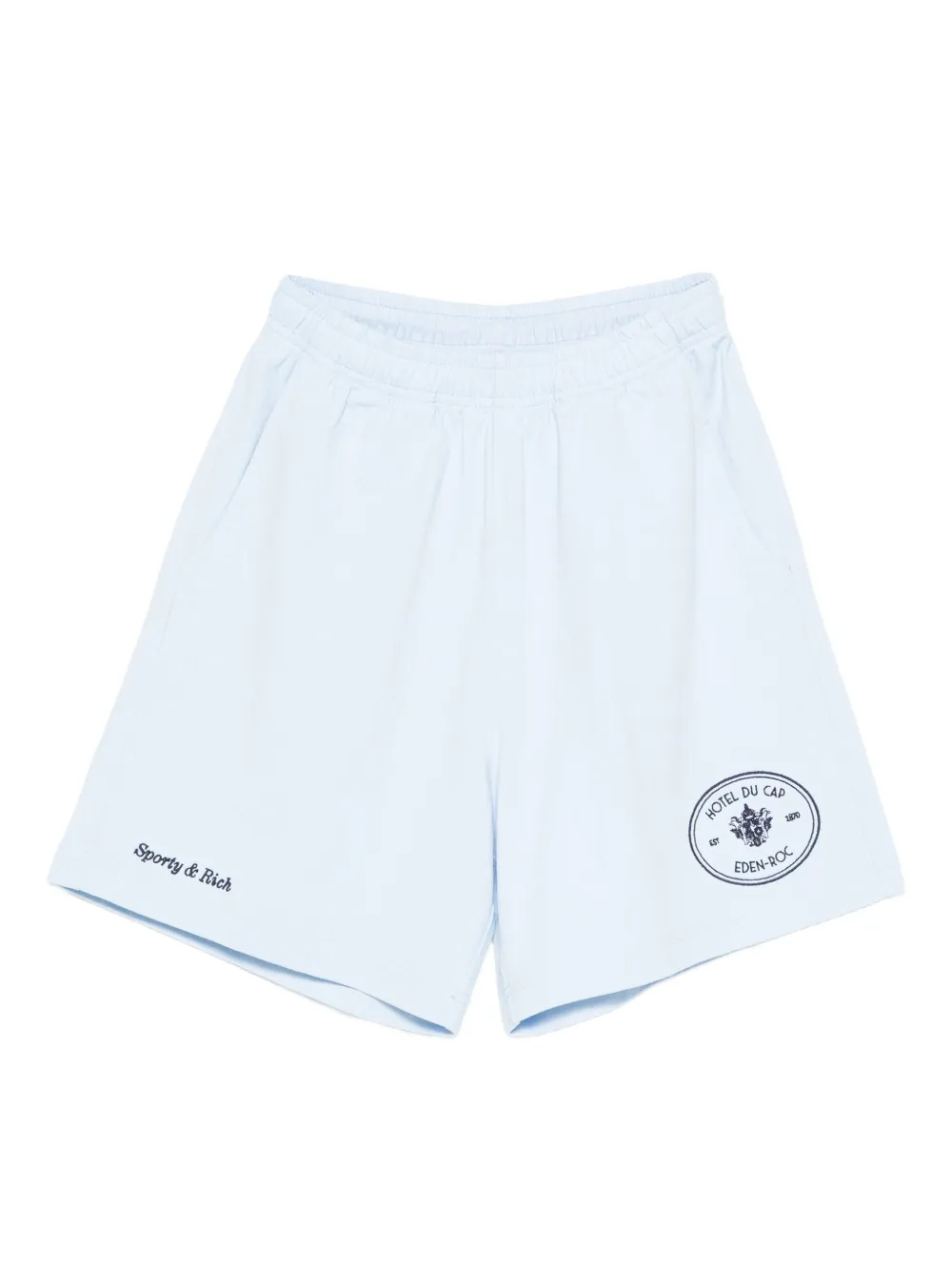Sporty & Rich x Hotel du Cap Eden Roc Shorts con ricamo - Blu