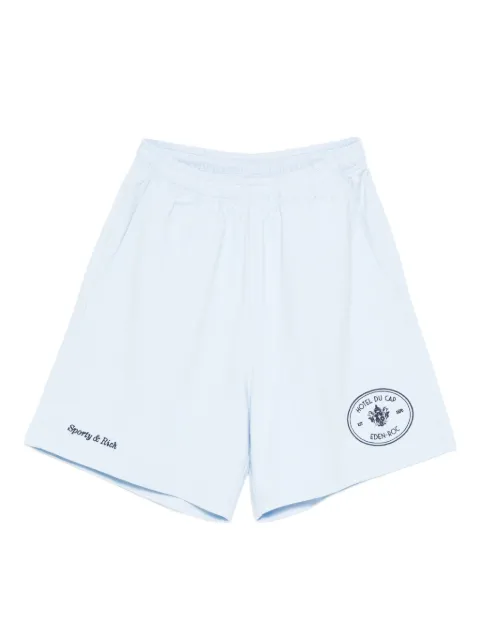 Sporty & Rich x Hotel Du Cap Eden Roc Eden Crest embroidered mini shorts