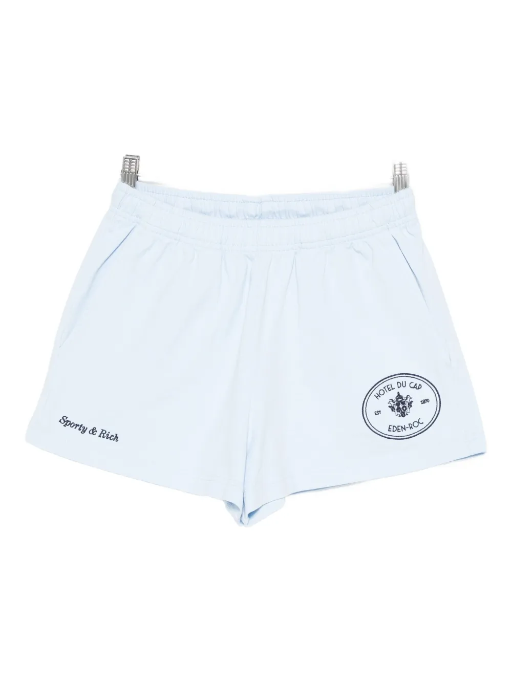 Sporty & Rich x Hotel du Cap Eden Roc Shorts con ricamo - Blu