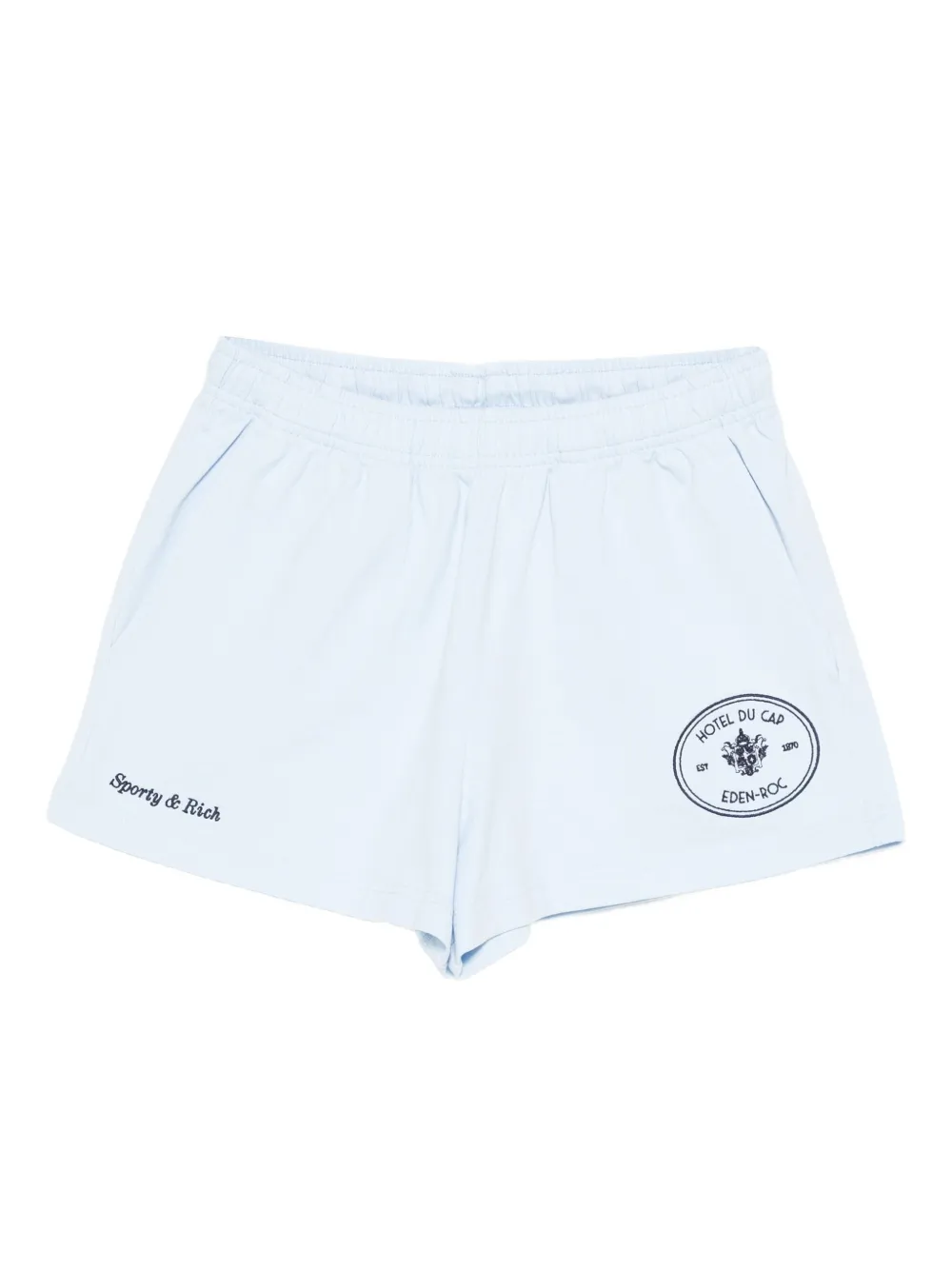 Sporty & Rich x Hotel du Cap Eden Roc Shorts con ricamo - Blu