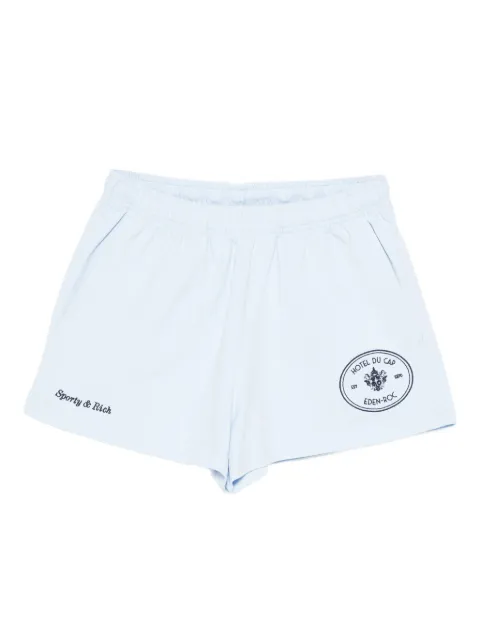 Sporty & Rich x Hotel du Cap Eden Roc Eden Crest embroidered mini shorts