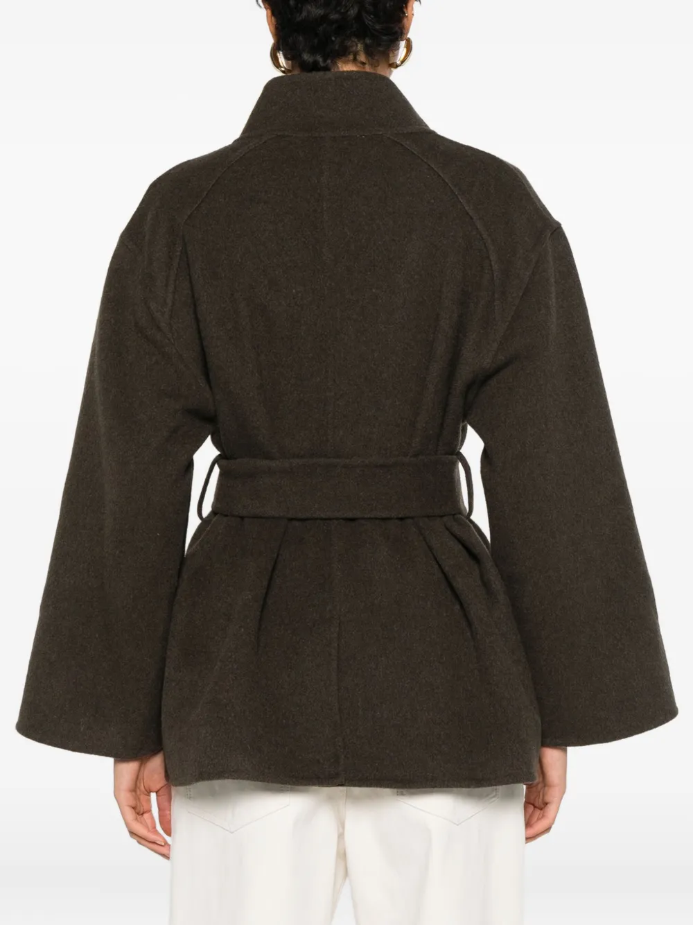 Ba&sh Belted Buttoned Jacket In Green