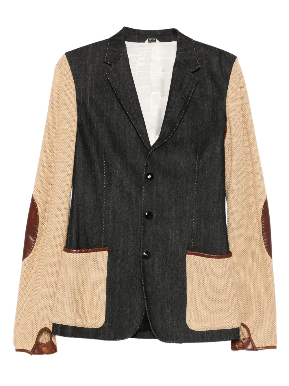 Jean Paul Gaultier Pre-Owned 2000s contrast-panels blazer | Brown | Image 1