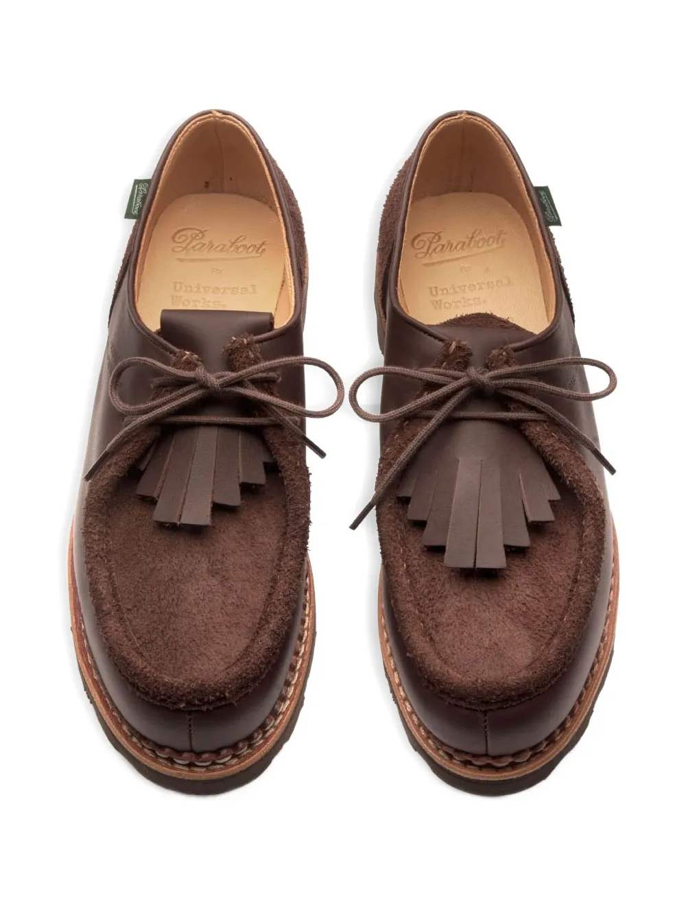Paraboot x Universal Works Michael derby schoenen Bruin