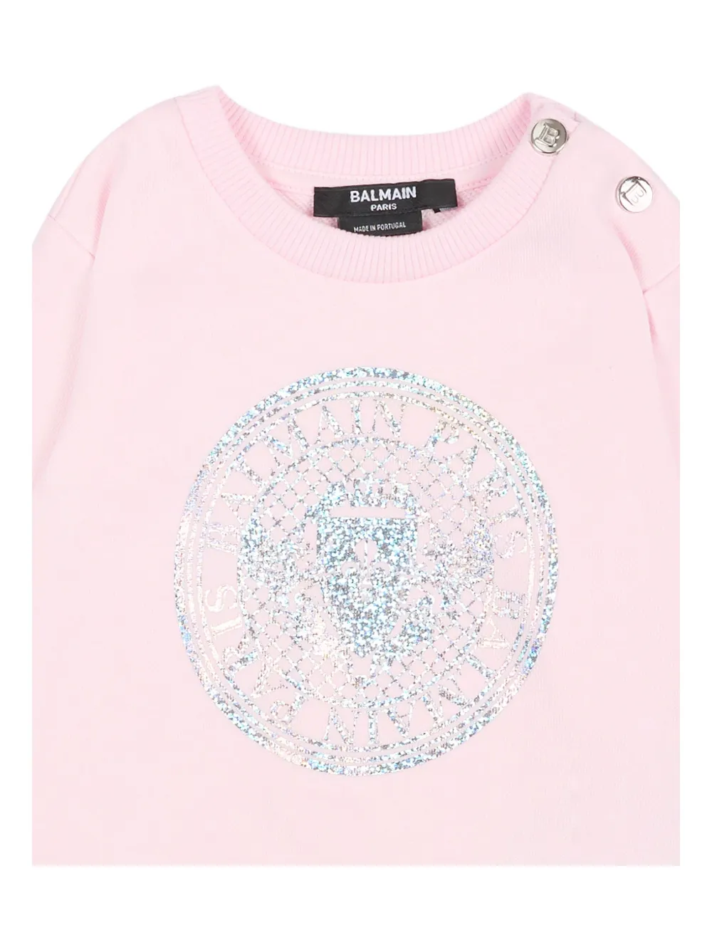 Balmain Kids Sweater met grafische knopen Roze