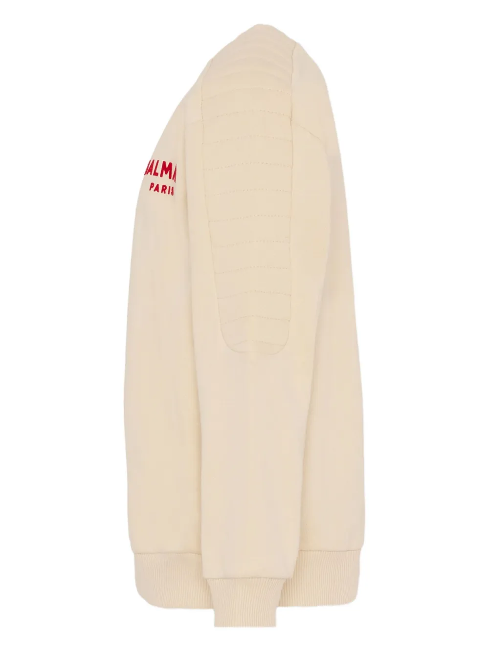 Balmain Kids Geribbelde sweater met logo Beige