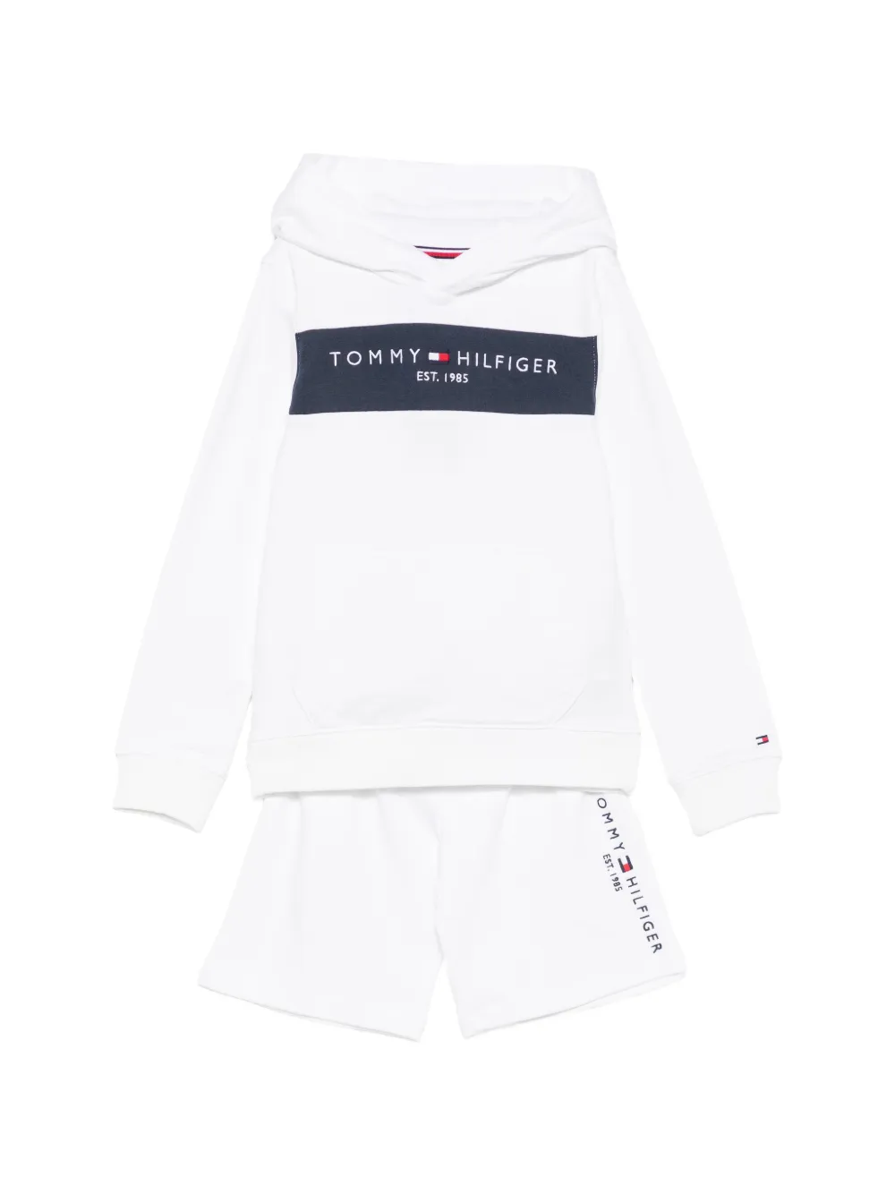 Tommy Hilfiger Junior logo-embroidery hoodie - White