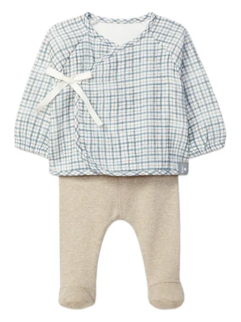 Snug checked-pattern trousers set