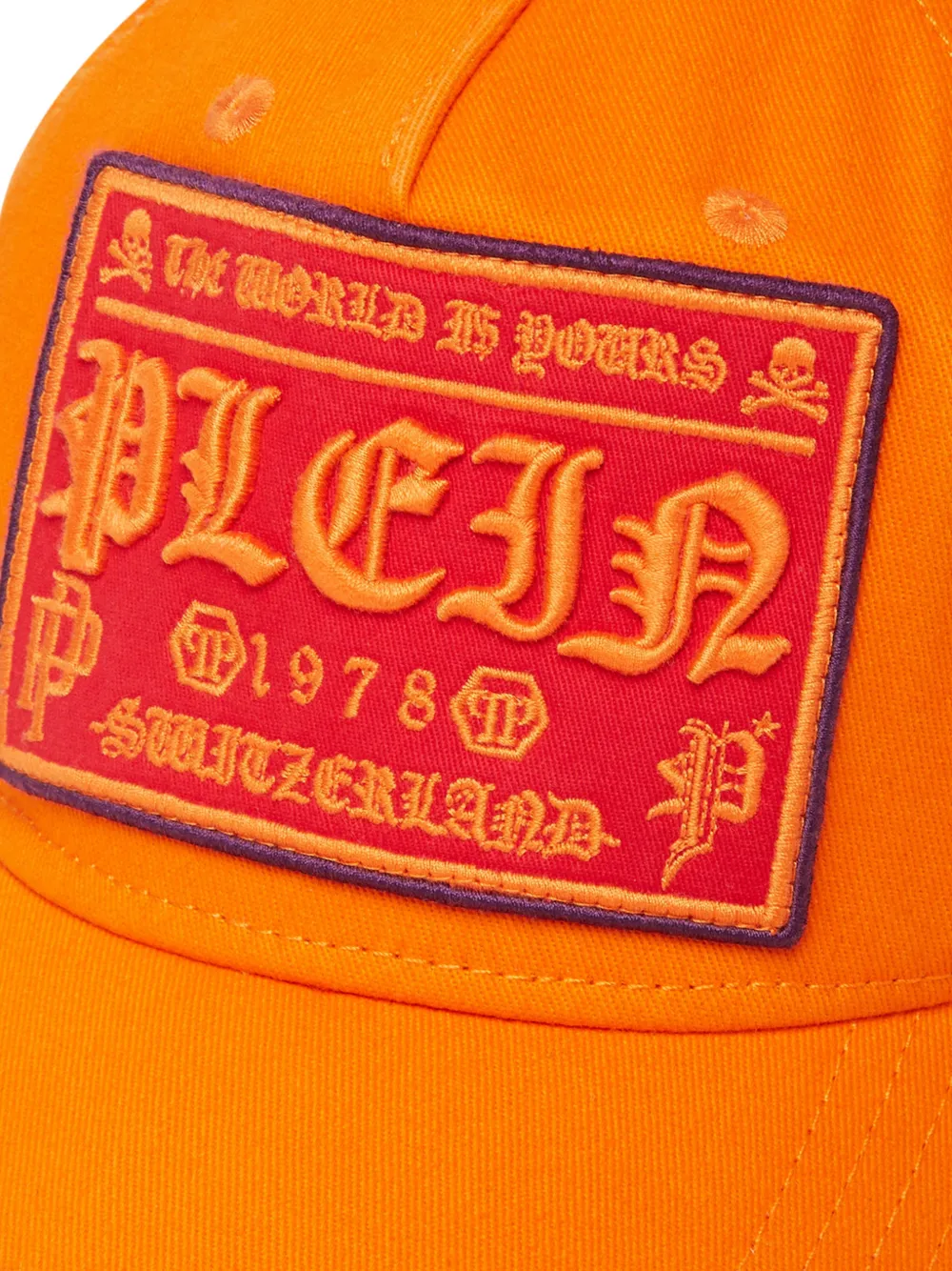 Philipp Plein Embroidered Logo-patch Baseball Cap In Brown