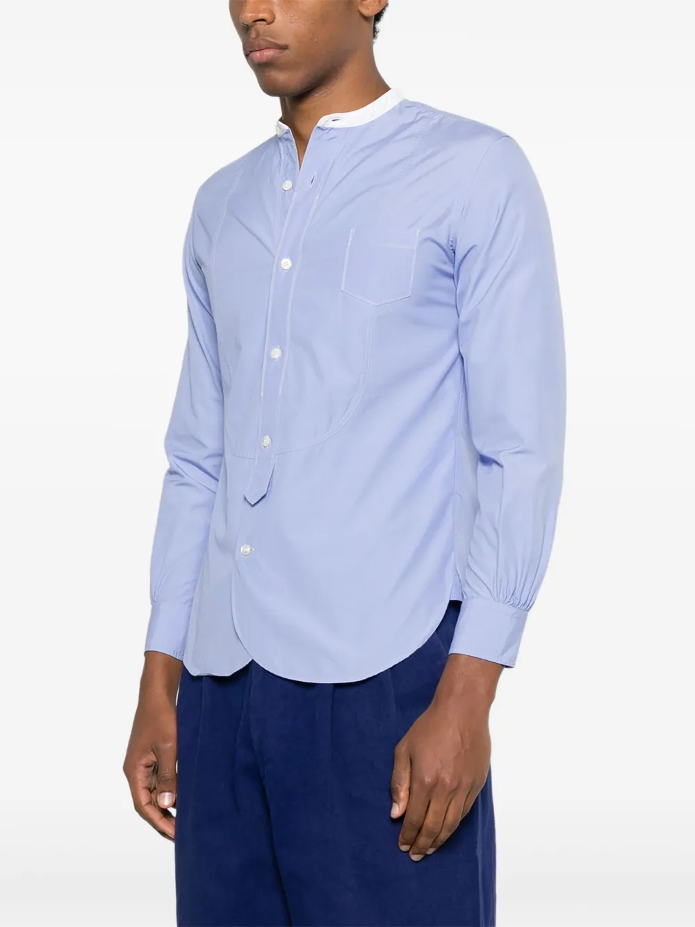 Pre-owned Junya Watanabe 2015 Collarless Shirt In Blue