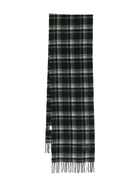 Marc O'Polo checked fringed scarf