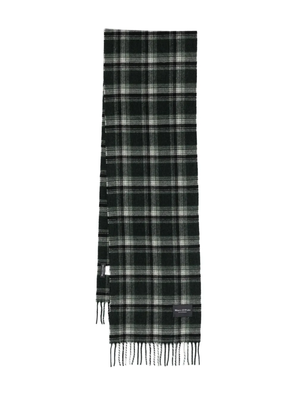 Marc O'Polo checked fringed scarf | Green | Image 1