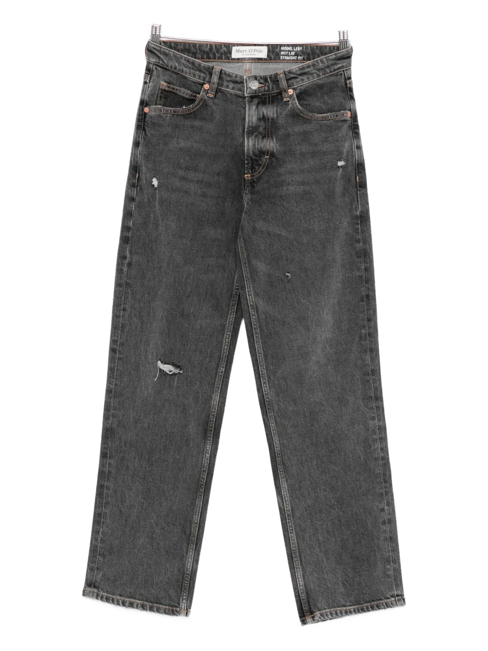 Marc O'Polo distressed straight jeans - Grigio