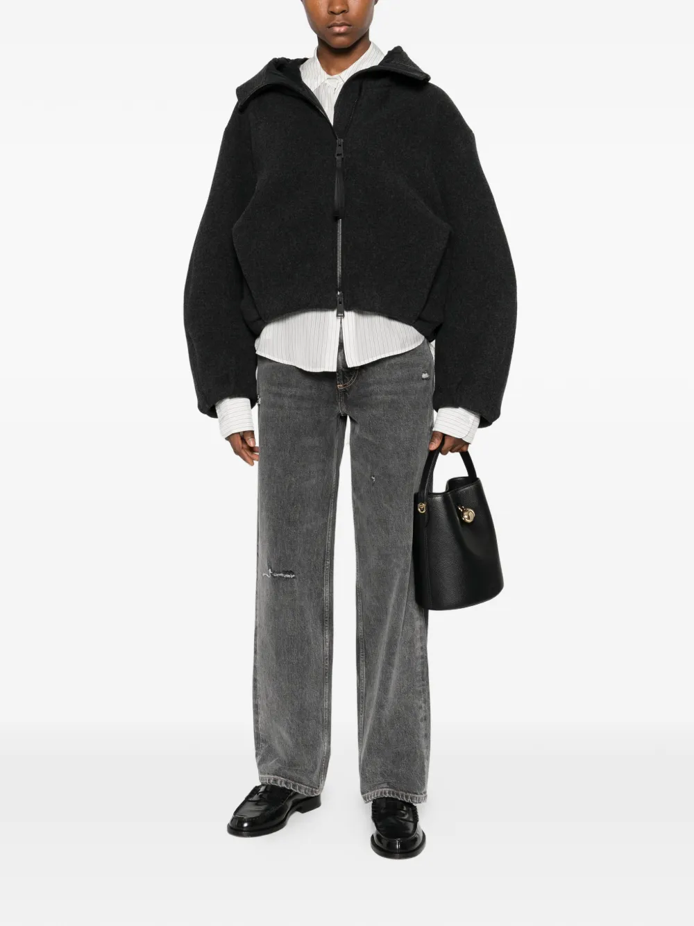 Marc O'polo Distressed Straight Jeans In Gray