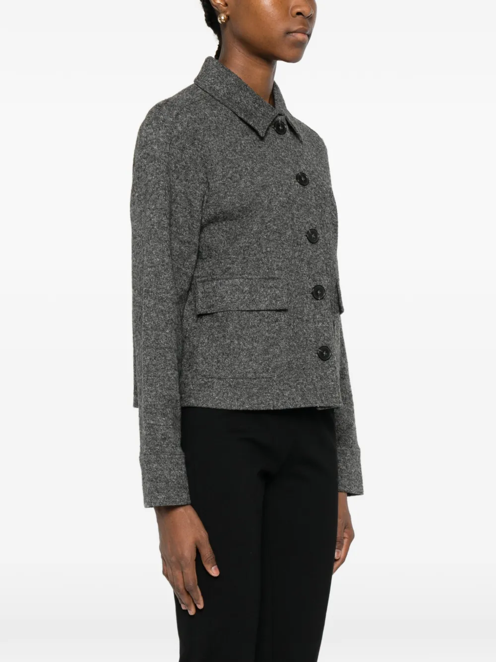 Marc O'polo Point-collar Jacket In Gray