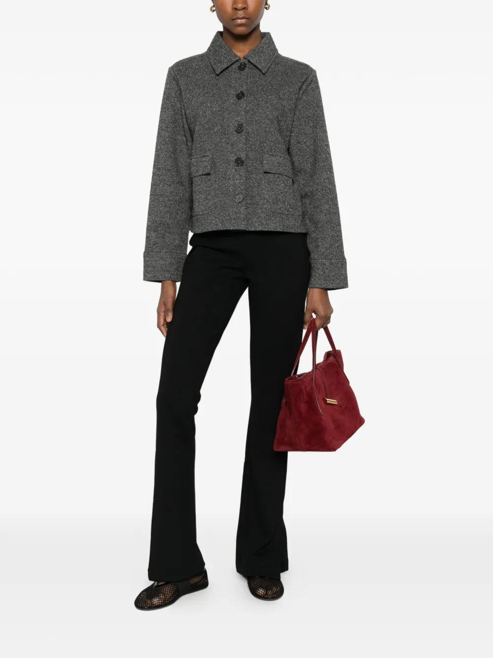 Marc O'polo Point-collar Jacket In Gray