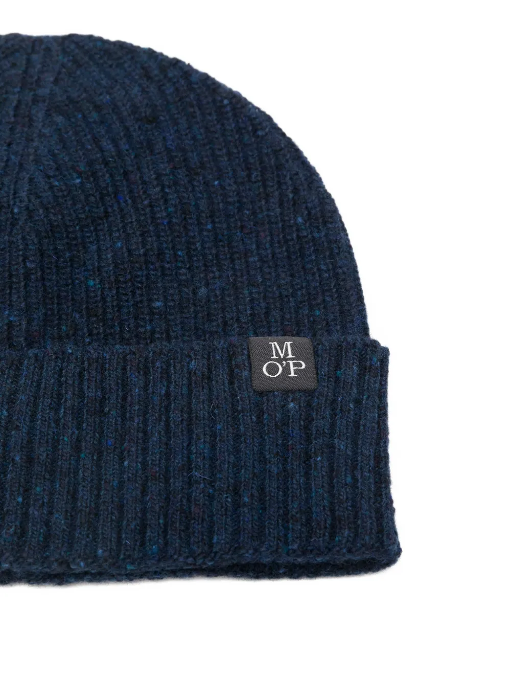 Marc O'polo Ribbed Logo-patch Hat In Blue