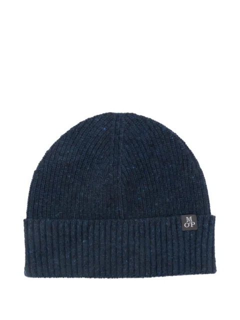 Marc O'Polo ribbed logo-patch hat