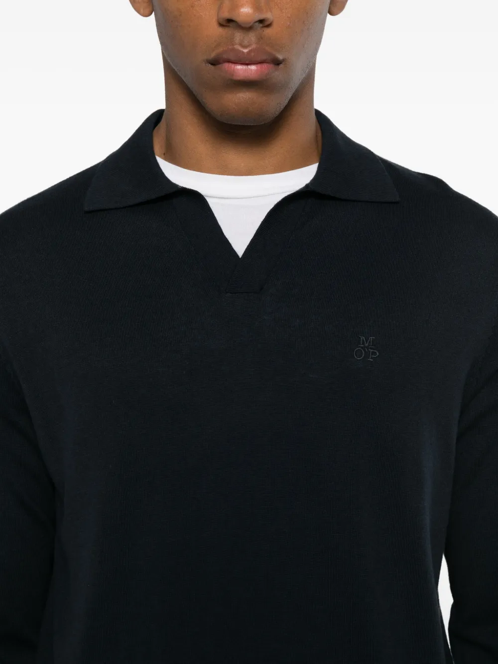 Marc O'polo Long Sleeve Polo In Animal Print