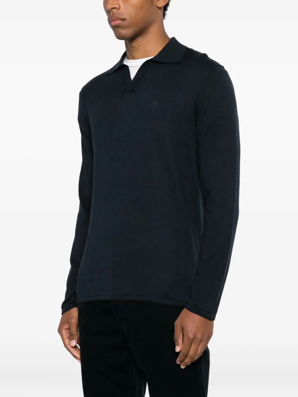 Marc O'polo Long Sleeve Polo In Animal Print