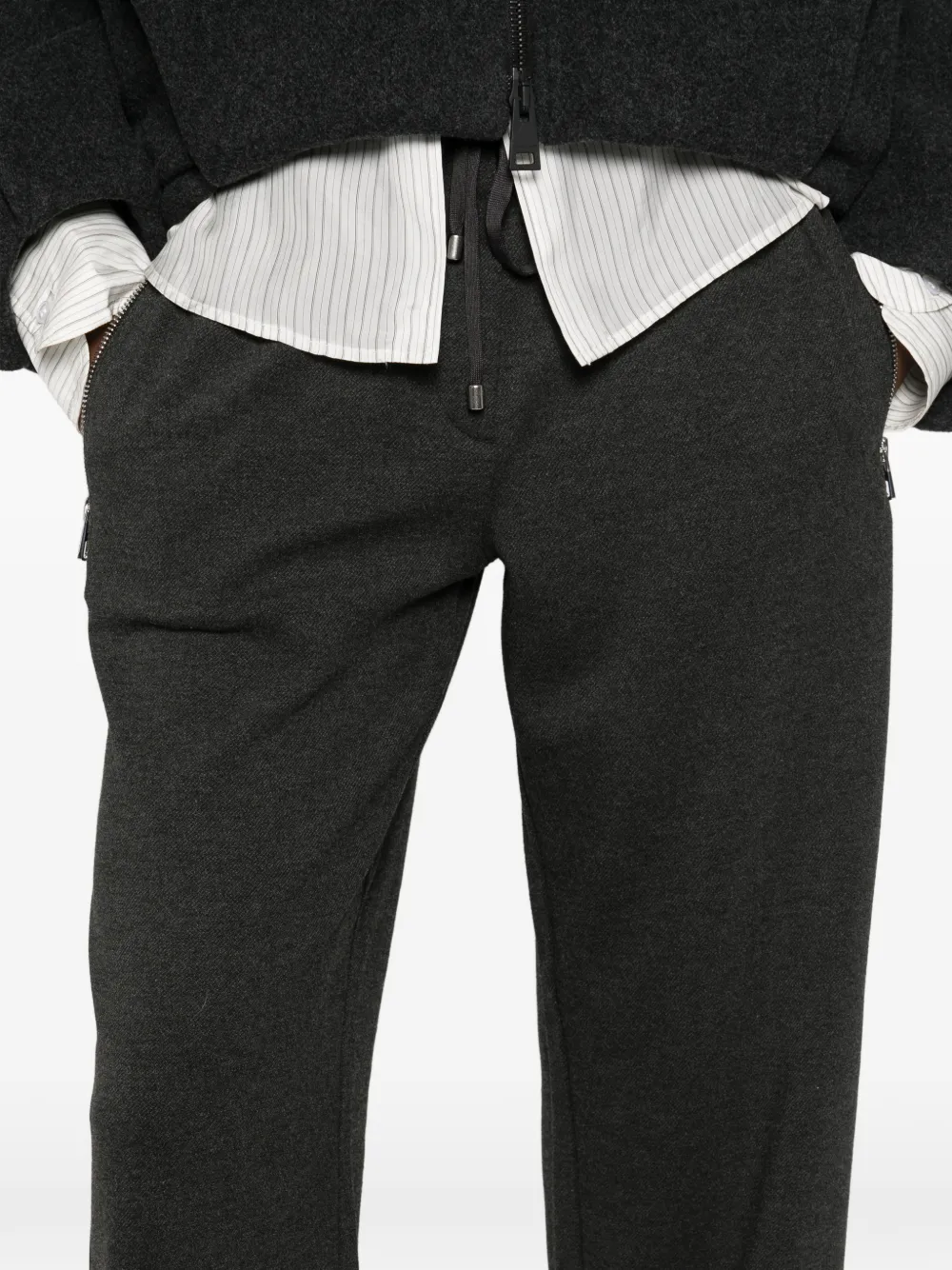 Marc O'Polo Broek met trekkoord Grijs