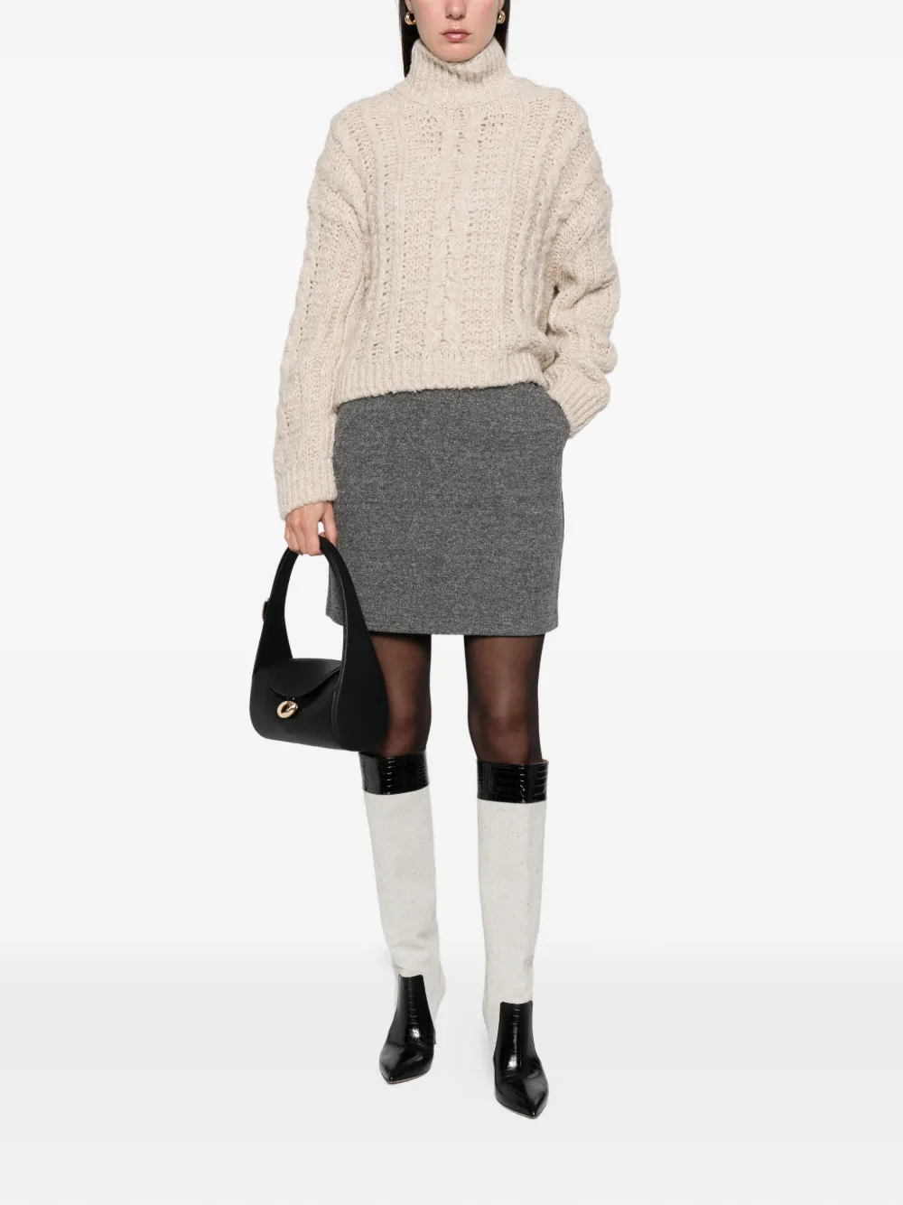 Marc O'polo Cable Knit Sweater In Gray