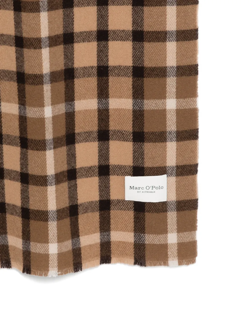 Marc O'polo Checked Scarf In Brown