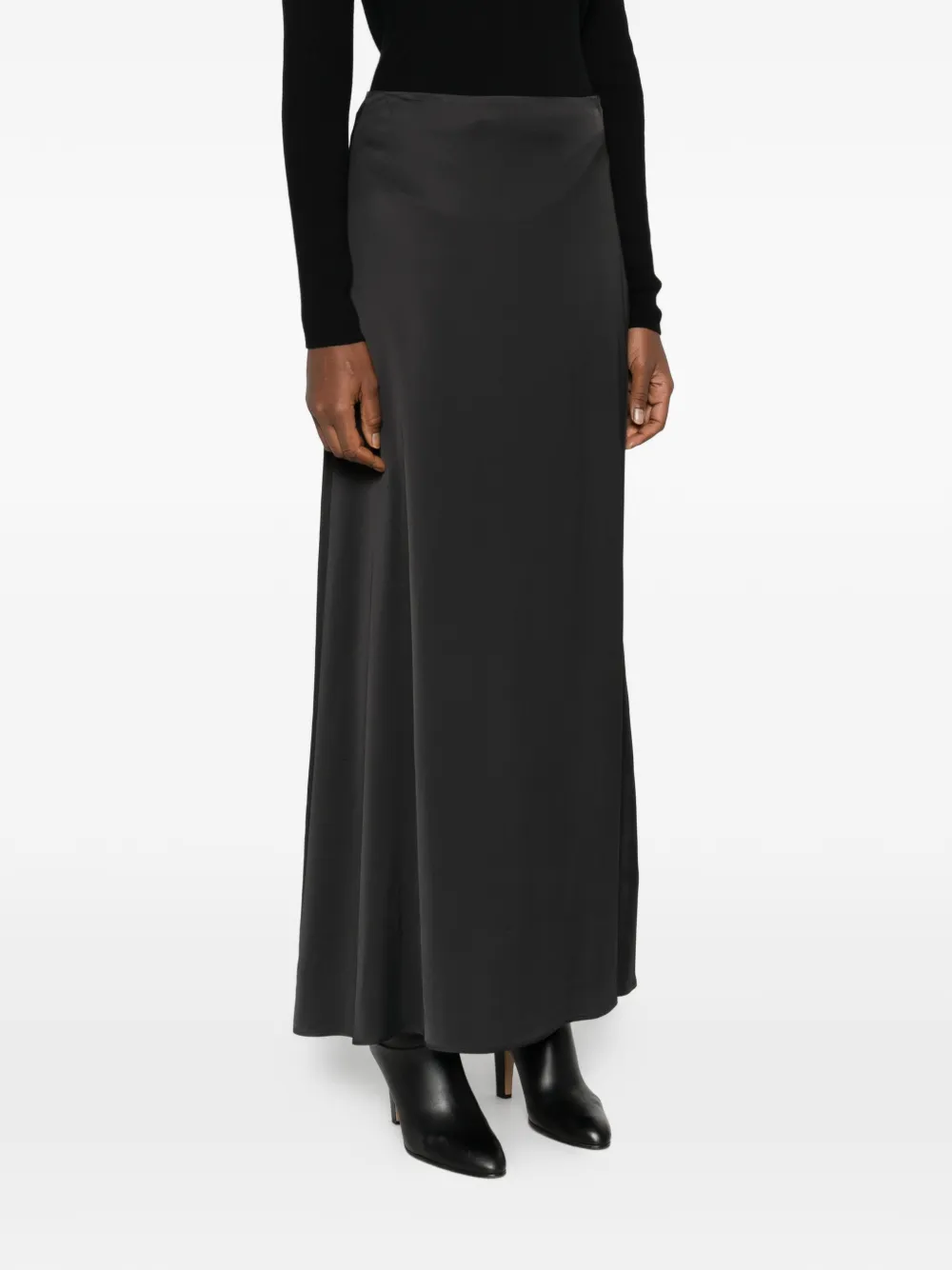 Marc O'polo Satin Maxi Skirt In Black
