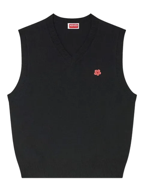 Kenzo embroidered-flower sleeveless wool vest